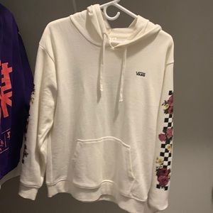 White and Pink Flower Vans Hoodie